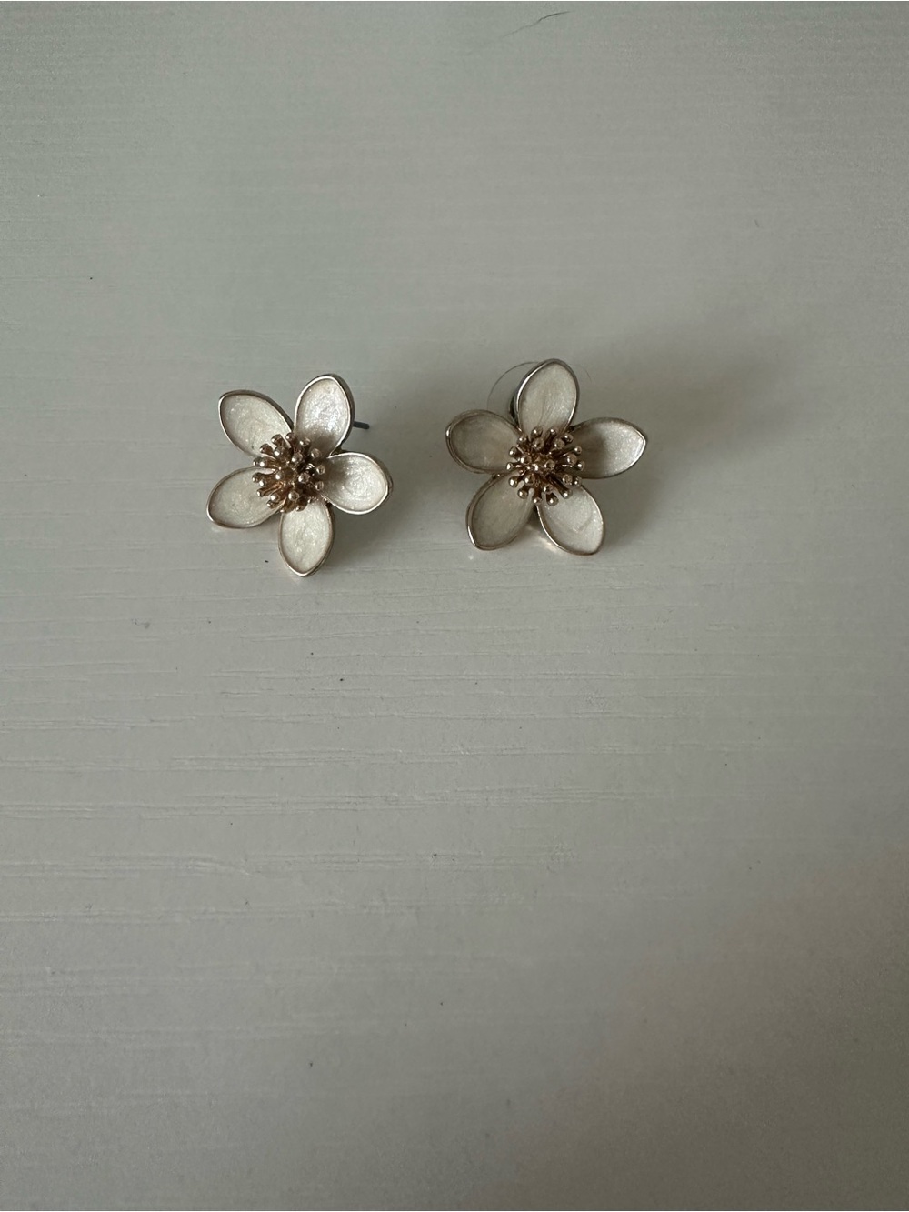 Delicate White Flower Stud Earrings - Feminine Floral Jewelry